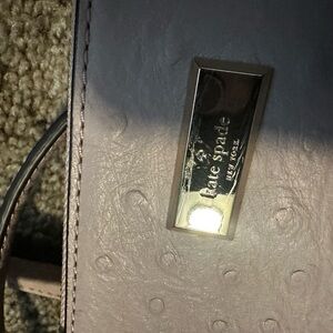 Kate Spade Ostrich-Embossed Leather Bag in Taupe